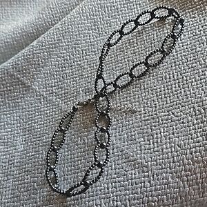 💥LAST CALL💥 Beaded Choker Necklace - Dark Pewter Grey - 14" length